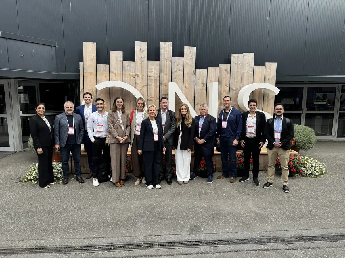 The eight companies and the team outside ONS