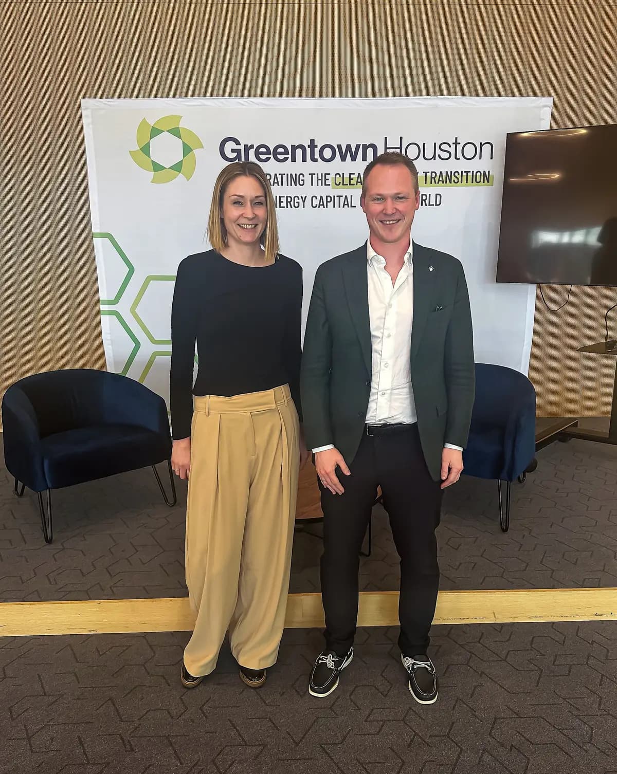 Two of the Innovation Dock team at Greentown Labs in Houston